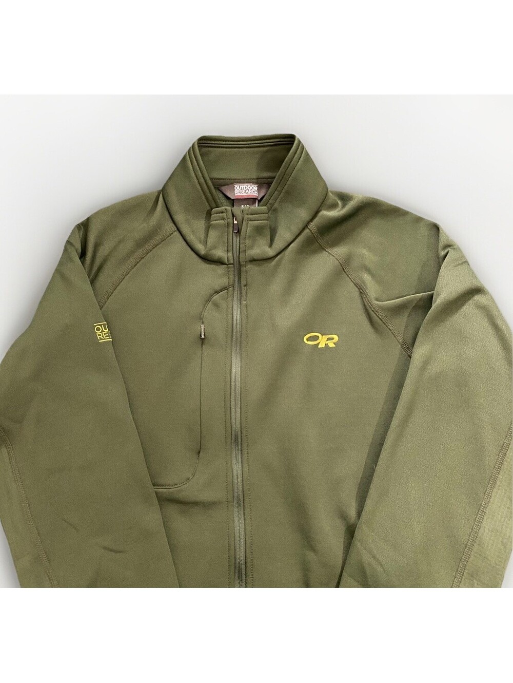 Outdoor Research Full Zip Jacket Mens Small Green Embroidered Logo Hiking